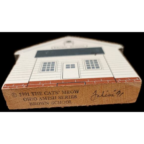 Cats Meow 1991 Limberlost Cabin Collectors Club  Brown School Ohio Amish Series - Picture 4 of 4